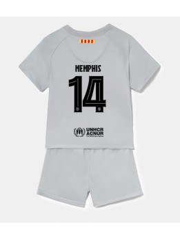 Barcelona Memphis Depay #14 Ausweichtrikot für Kinder 2022-23 Kurzarm (+ Kurze Hosen)
